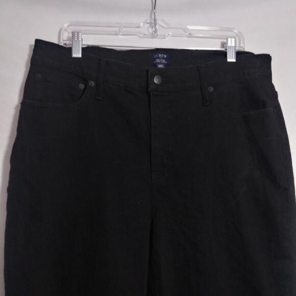 J. Crew Jeans Mid Rise Flare Crop Inseam Black Raw Hem Tall Denim Size 33 T - Picture 3 of 8